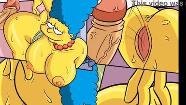 Une énorme bite provenant dun trou dans le mur a rempli tous les trous humides de la femme au foyer Marge avec du sperme chaud et collant / Bande dessinée / Parodie