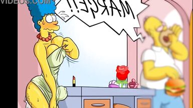Une énorme bite provenant dun trou dans le mur a rempli tous les trous humides de la femme au foyer Marge avec du sperme chaud et collant / Bande dessinée / Parodie - 9 image