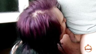 Ass licking in the window, KlaudiaAmerGirl gets cum in her mouth. - 14 image