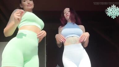 Me and Eslunalove look absolutely smoking in our super tight fitting figure hugging gym attire - 8 image
