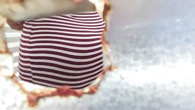 Caught through a hole in the dressing room in public - 3 image