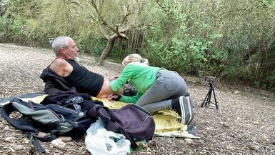 EXCURSION WITH MY STEPBROTHER - BLOWJOB ON THE MOUNTAIN - CUM IN MOUTH - 5 image