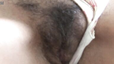 I love showing off my hairy pussy while stepson shows me his big cock and jerks off