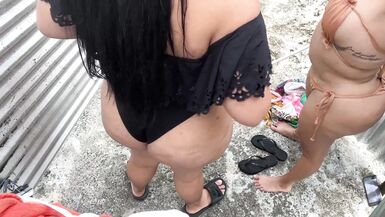 Secrets in the dressing room women change swimsuits outdoors - 13 image