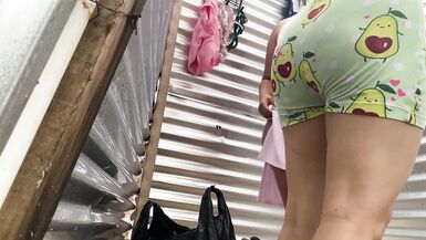 Witnessing intimate moments in the beach dressing room - 6 image