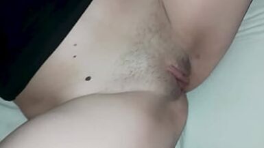Slutty MILF drinking coffee smoking masturbates her pussy and gets Facial - 1 image