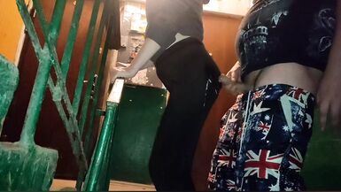 sex in the entrance to the mouth and ass in tights - 1 image