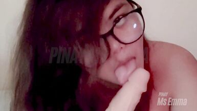 Amateur Cute Filipina Ms Emma Sucks a Big Dildo, Who wants to go next? - Awesome Solo Blowjob - 10 image