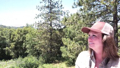 A Sexy Mature MILF Park Ranger Sucks And Fucks A Lost Hiker Till He Shoots his Load On Her Huge Tits.-Roxie the MILF Park Ranger - 1 image