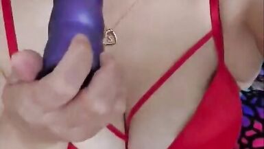 Double Delight: Red Lingerie Dildo Orgasms and Outdoor Woods Masturbation - 11 image