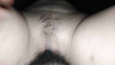 The cum flowing into the pussy hole. - 10 image