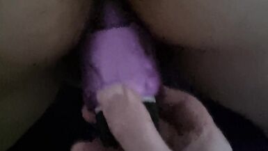 wife fucked with big pink dildo
