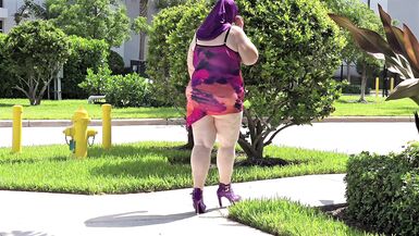 Big ass white girl almost caught masturbating - busty hot milf - thick and curvy - fat bbw public pussy - hijab - mini skirt - 5 image