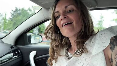 I fuck a MILF in a parking lot and she swallows my cum - 1 image