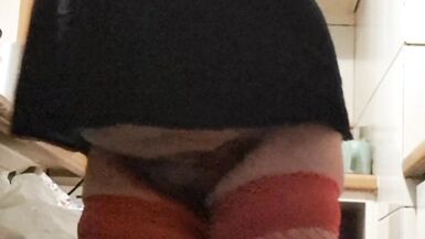 Wife in kitchen teasing husband to have sex while he watches - 14 image