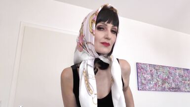 Designer Silk Headscarf Fashion Show Clip - 10 image