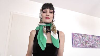 Designer Silk Headscarf Fashion Show Clip - 11 image