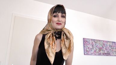 Designer Silk Headscarf Fashion Show Clip - 13 image