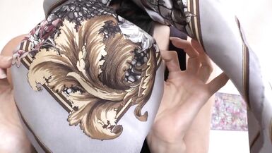 Designer Silk Headscarf Fashion Show Clip - 15 image