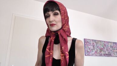 Designer Silk Headscarf Fashion Show Clip - 6 image