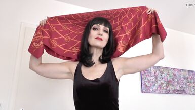 Designer Silk Headscarf Fashion Show Clip - 7 image