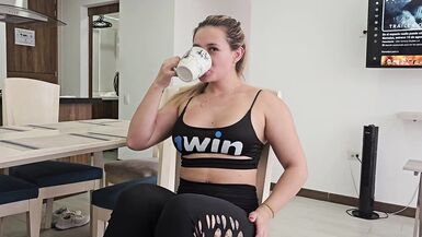 Horny blonde sucks my cock because her husband owes me 3 months of rent - 3 image