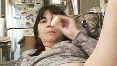 slut milf eats banana from her pussy - 5 image