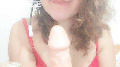 Hot Woman Sucking a Lot on Video Call - 4 image