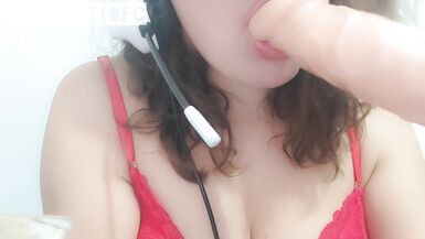 Hot Woman Sucking a Lot on Video Call - 6 image