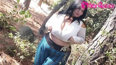 Sexy bbw Milf walking nude public Outdoors - 6 image