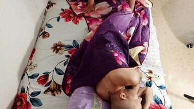 the morning for the stepson began with a blowjob and sex with his mother-in-law - 1 image