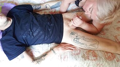 I love playing with my brother-in-law's dick and watching him cum - 9 image