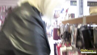 OldNanny Horny Lacey Starr in visita a un sexy shop con la sua ragazza - 2 image