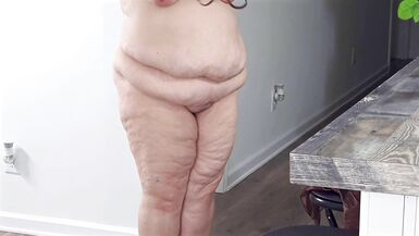 Big booty BBW Pawg mature granny in mini dress showing dripping wet pussy close up - 2 image