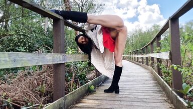 Nicky Brill no panties in public park and peeing - 9 image