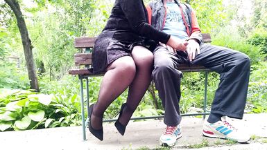 Naughty milf is happy to help me cum in nature - 15 image