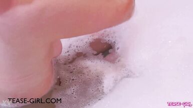 Sweet brunette model had a sensual bath