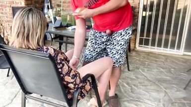 Cheating Wife Sucking Cock Outdoor Blowjob - 6 image