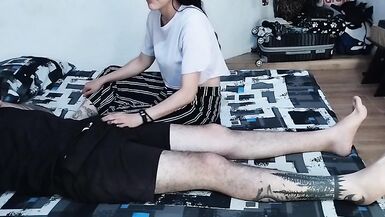 Stepsister sucks my cock and swallows the cum so I can get her a permit with our stepdad - 2 image
