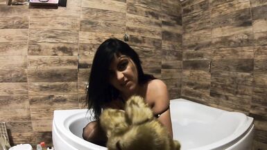 Milfycalla- Pee Play in Bathtub While Wearing a Fur Coat and Pantyhose 198 - 13 image