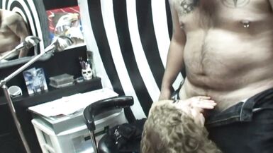 Tattoo Shop Orgy Night-Tits pierced-Pubes inked-MILFs fucked-Lesbos licked - 8 image