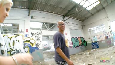 This blonde nympho does not hesitate to ride his big cock in the abandoned building - 4 image