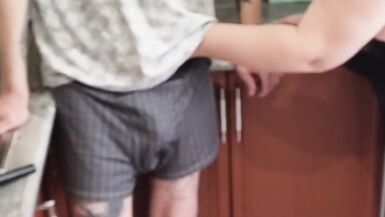Mother-in-law jerks off to a cumshot before lunch - 2 image