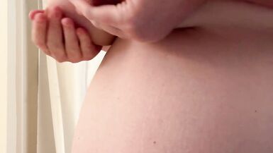 Pregnant MILF Using Nipple Suckers on Clit too  - 15 image