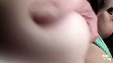 This Bitch Gave Some Dudes Blowjobs so They Could Cum on Her Great Big Tits - 6 image