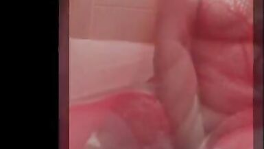 My chubby wife in red fishnets