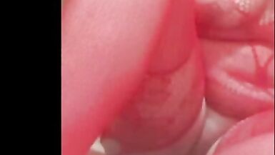 My chubby wife in red fishnets