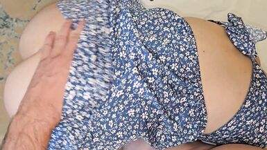 STOP cleaning the room and SUCK my COCK! Shameless stepsister wears no underwear in my presence - 4 image