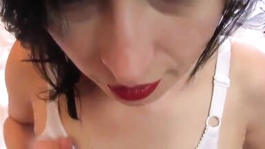 Many, many clips on the internet show a woman stripping common clothing, playing with herself, and masturbating - 5 image