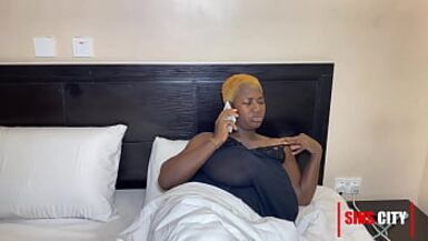 Ebony girl with a huge tits fucked by a black guy with a big cock